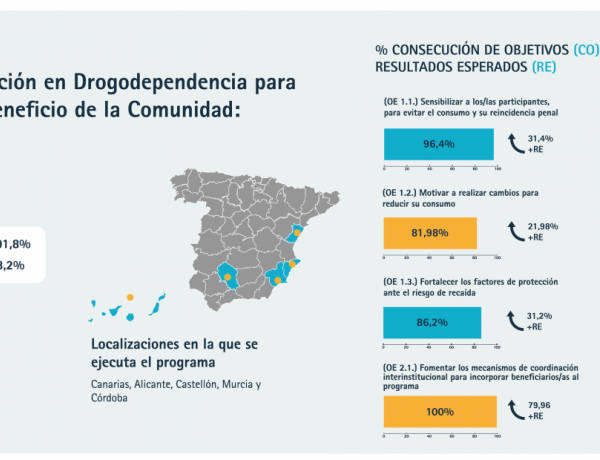 Gráfico con los resultados obtenidos en los distintos indicadores de programa