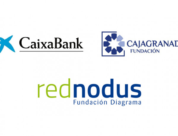 Logotipos deCaixaBank, CajaGranada Fundación y Red Nodus