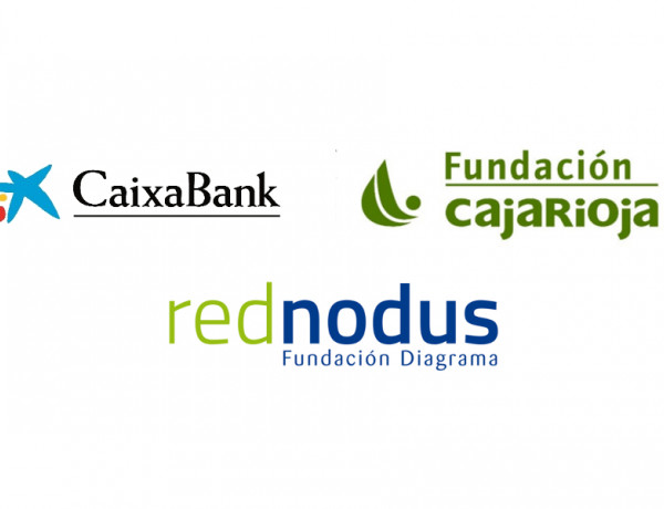 Logotipos de CaixaBank, Fundación CajaRioja y Red Nodus