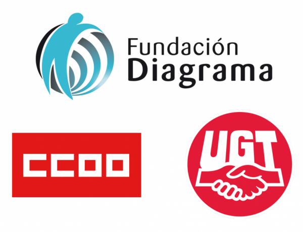 Logotipos de Fundación Diagrama, CCOO y UGT