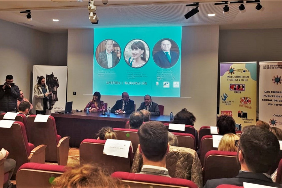 Ruth Sarabia, Pedro Carricondo y Manuel Barón, en la inauguración del evento