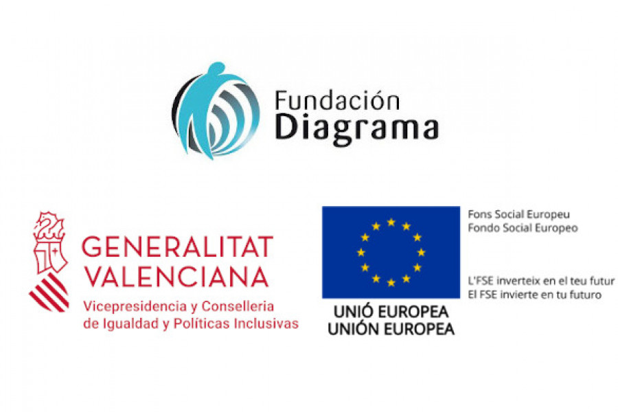 Logotipos de Fundación Diagrama, Generalitat Valenciana y Unión Europea