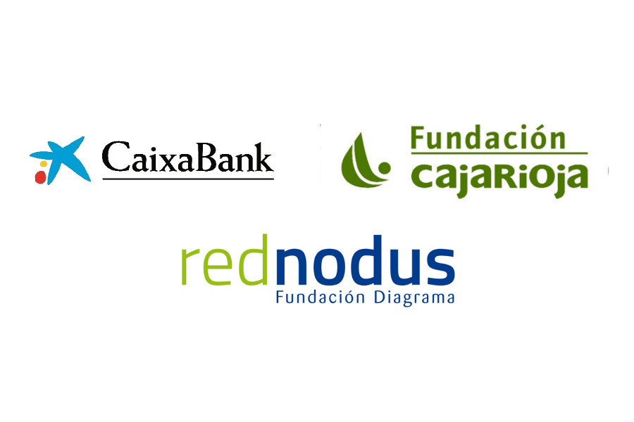 Logotipos de CaixaBank, Fundación CajaRioja y Red Nodus