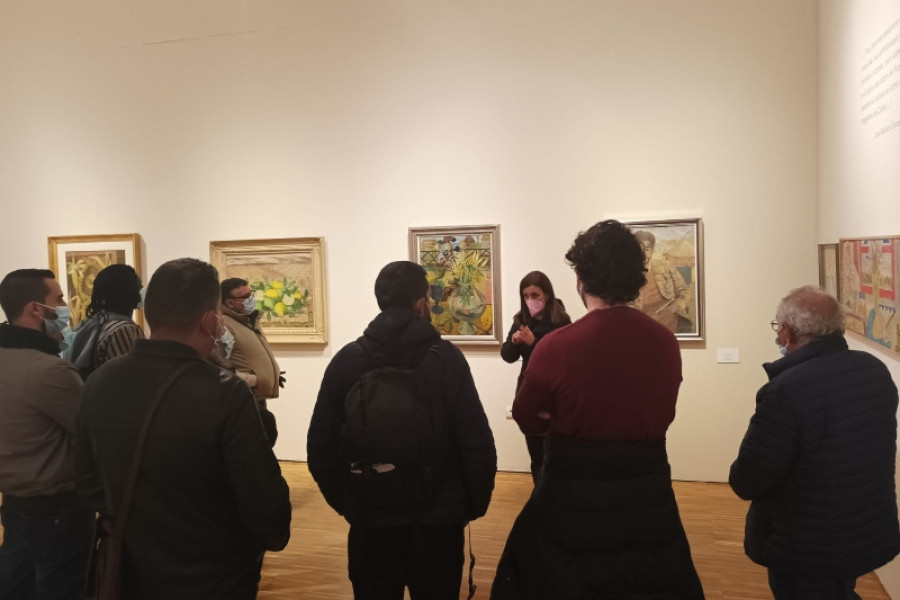 Las personas atendidas en el centro de día ‘Heliotropos’ de Puebla de Soto visitan el Museo de Bellas Artes de Murcia