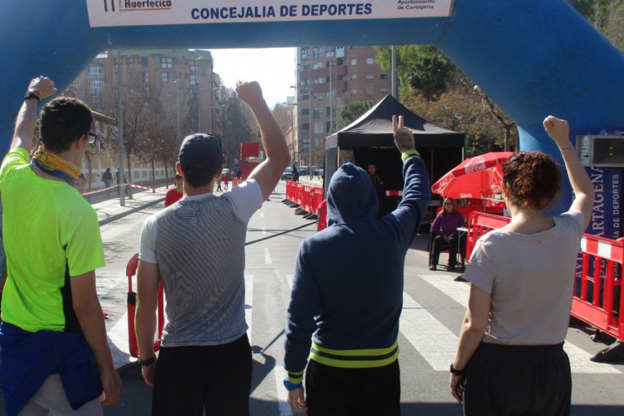 Las personas atendidas en el centro sociosanitario ‘Cristo de los Mineros’ de La Unión (Murcia) participan en la Milla Solidaria La Huertecica 2020. Fundación Diagrama 2020.