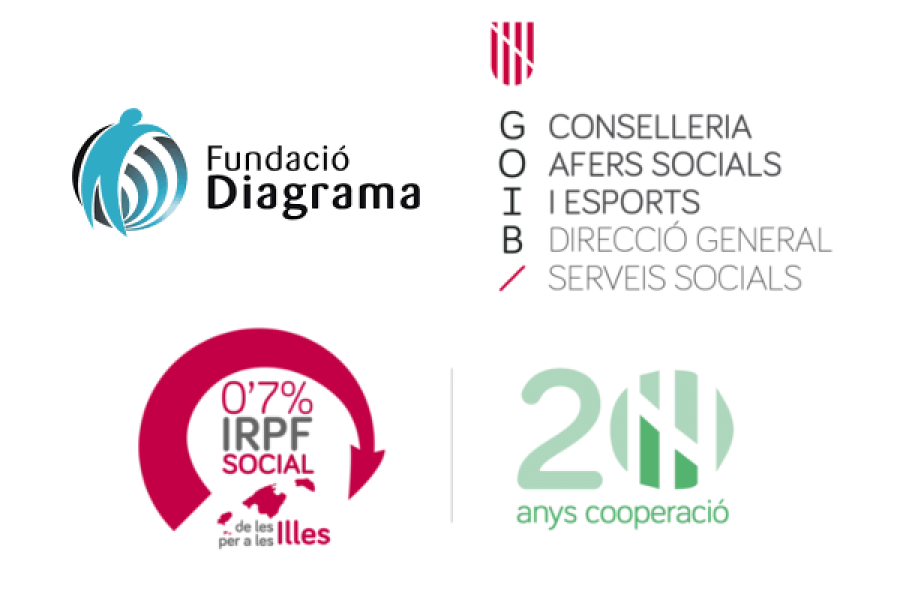 Logotipos de Fundación Diagrama, GOIB y 0,7% IRPF Social