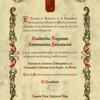Diploma de Servicios Distinguidos a la Comunidad Autónoma de la Región de Murcia