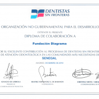 Diploma de colaboración por su contribución al Proyecto Dentistas Sin Fronteras 2019